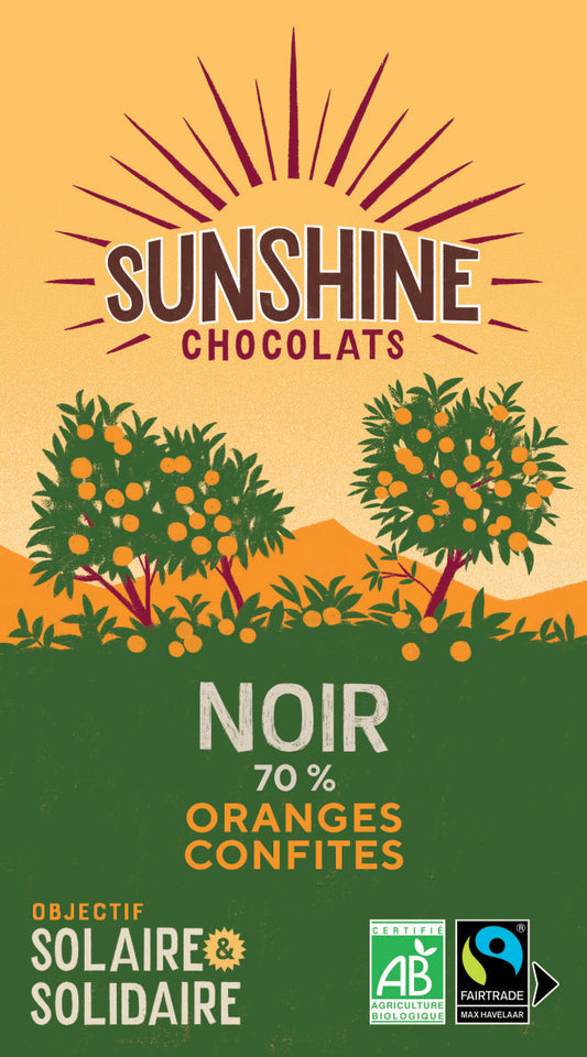 Noir 70% oranges confites