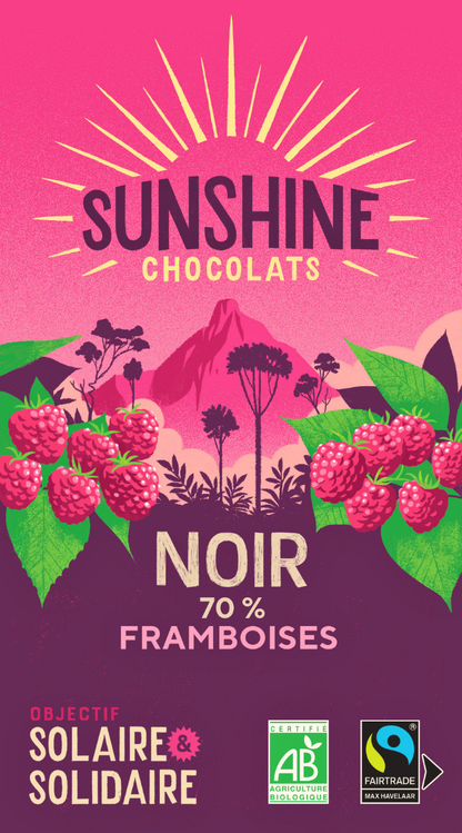 NOUVEAU : Noir 70% framboises