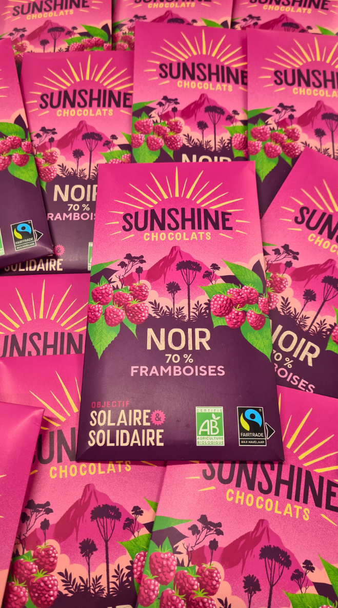 NOUVEAU : Noir 70% framboises