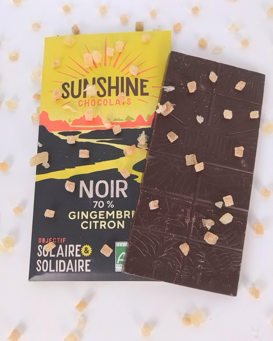 Noir 70% gingembre citron